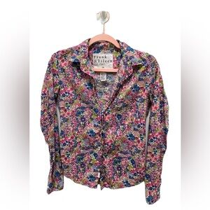 Frank & Eileen Floral Barry Button Down Blouse - Size XS